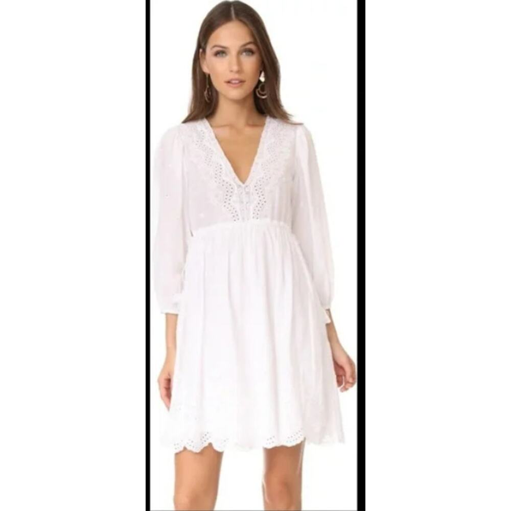 Ulla Johnson $395 Eyelet Ivory White Colored Cotton Lace Clarice Size XS #105177